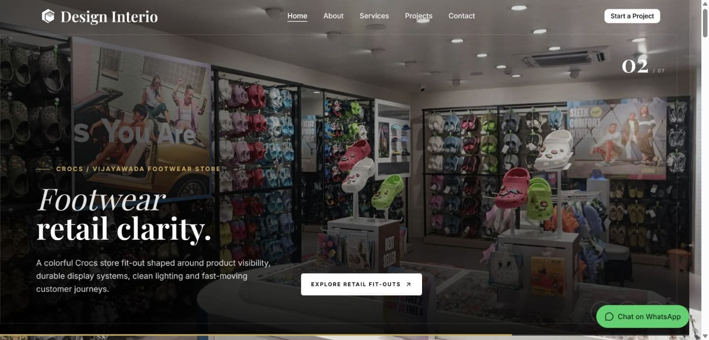 Design Interio website imagery